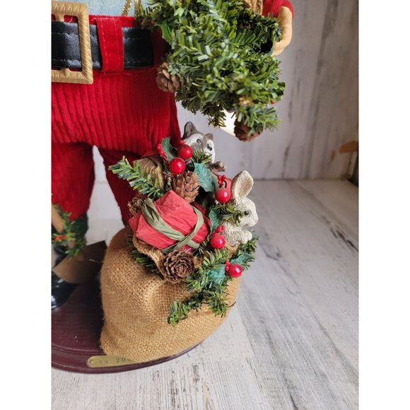 red cardinal Santa Claus statue centerpiece toy bag figure decor Xmas vintage - Picture 6 of 14